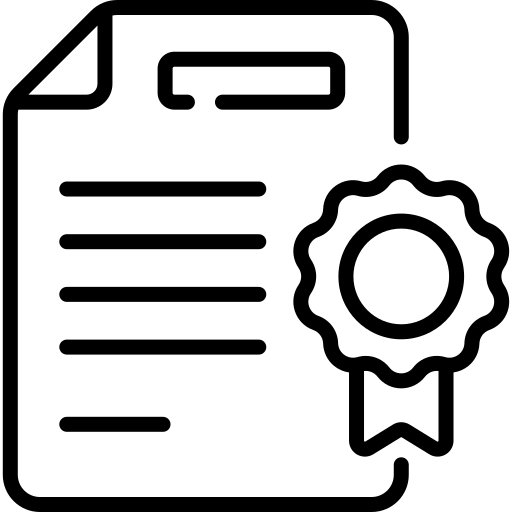 Königssalz Qualitätssicherung: Minimalistisches Icon eines Zertifikats mit Gütesiegel für geprüfte Reinheit